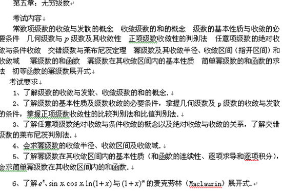 09考研经济和管理类考研数学大纲变化综述